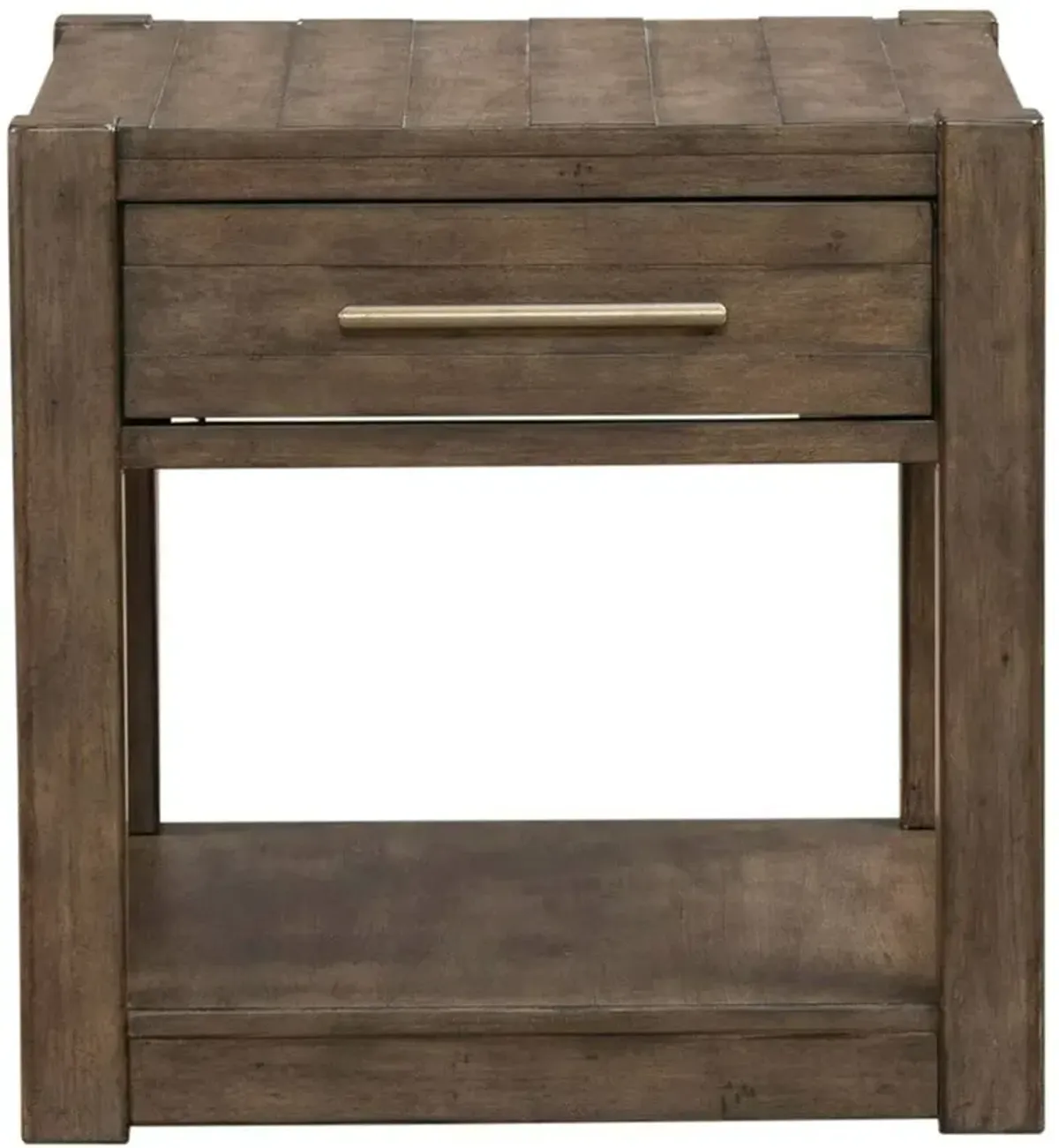 Liberty Furniture Broadmore Cobblestone Brown Drawer End Table