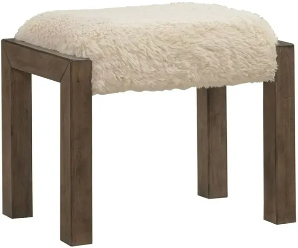 Liberty Furniture Broadmore Cobblestone Brown Upholstered Console Stool