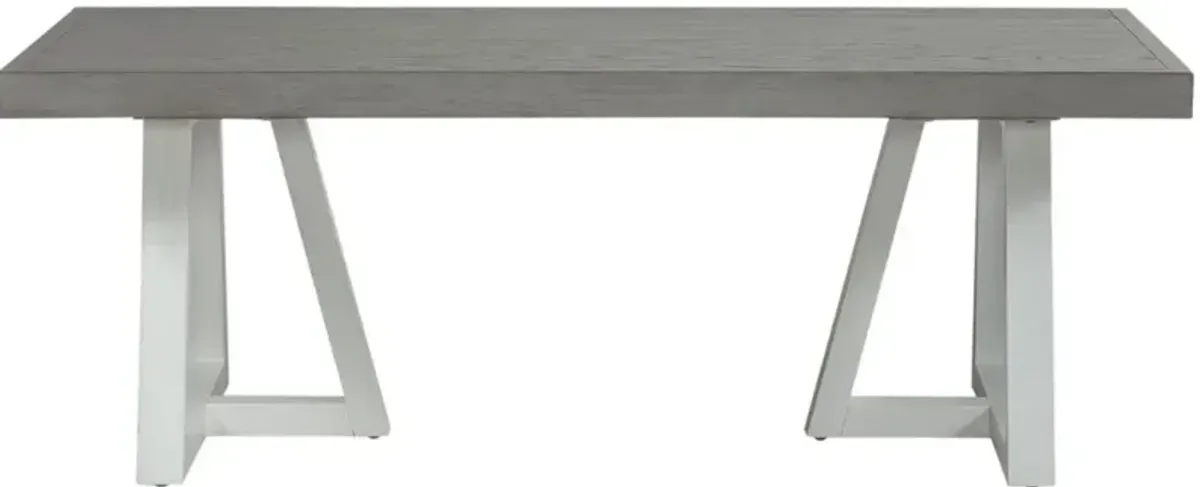 Liberty Furniture Palmetto Heights Driftwood Rectangular Cocktail Table with Shell White Base