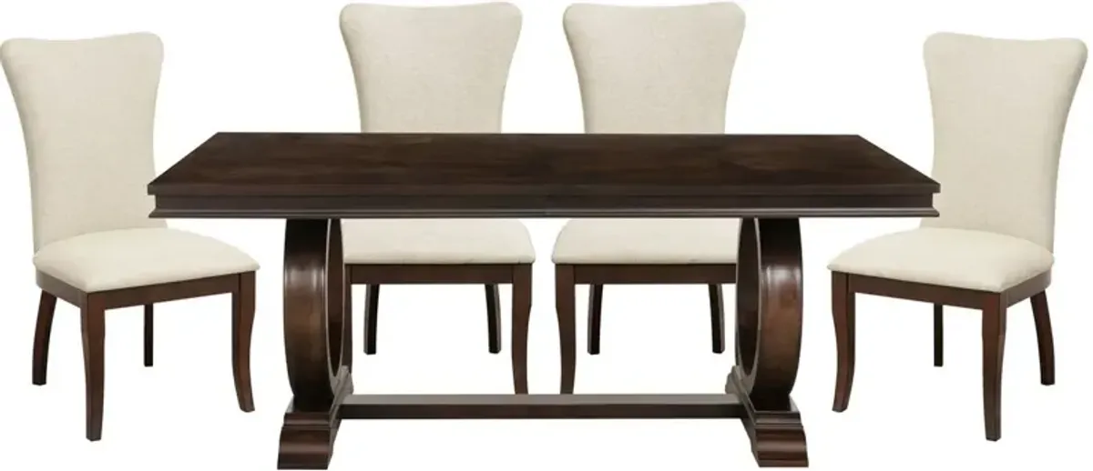 Homelegance® Oratorio 5-Piece Dark Cherry Dining Table Set