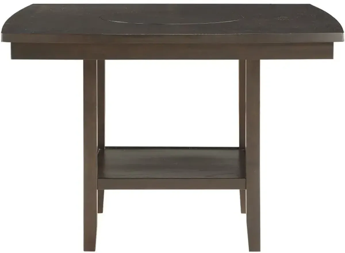 Homelegance® Balin Dark Brown 54" Counter Height Table with Lazy Susan