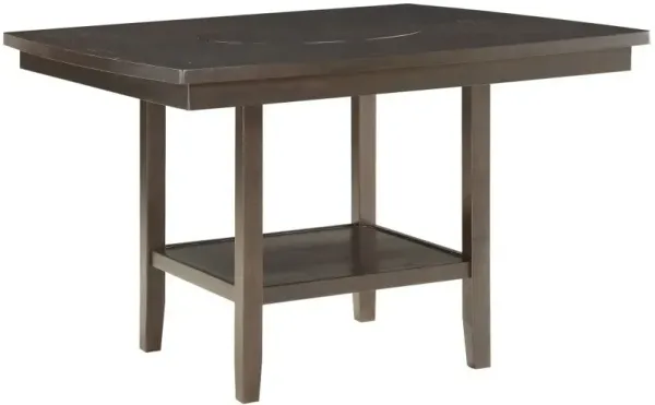 Homelegance® Balin Dark Brown 54" Counter Height Table with Lazy Susan