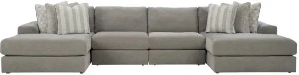 Signature Design by Ashley® Avaliyah 4-Piece Ash U-Shape Double Chaise Sectional