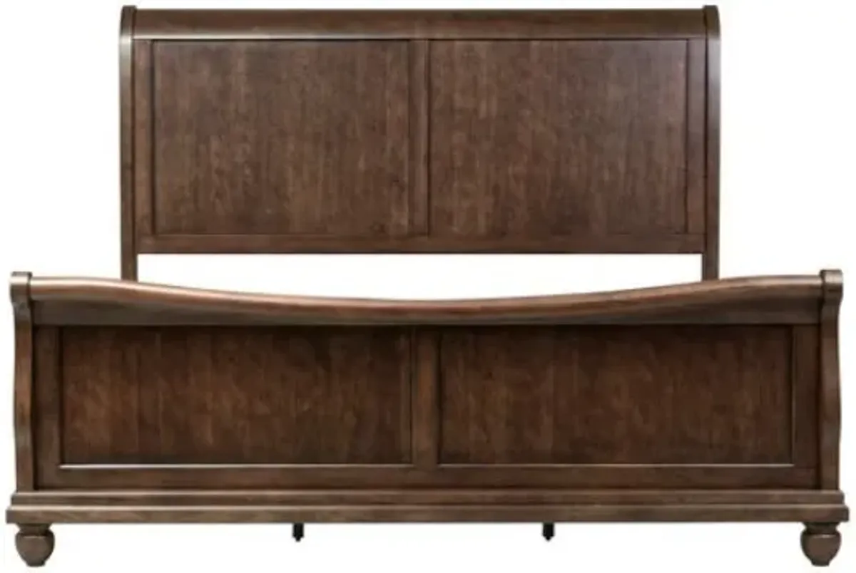 Liberty Furniture Rustic Traditions Rustic Cherry Queen Sleigh Bed
