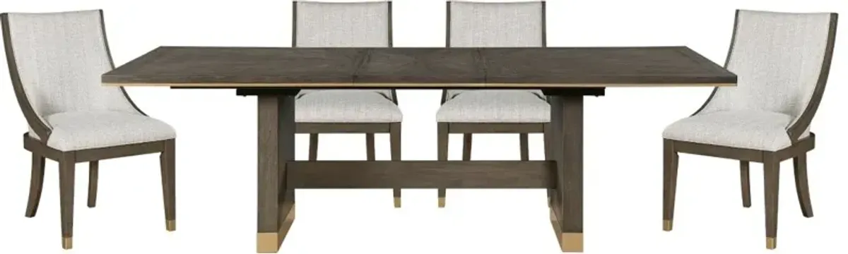 Homelegance® Griffin 5-Piece Beige/Brown/Gold Dining Set