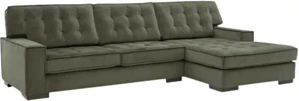 Signature Design by Ashley® Chalcombe 2-Piece Olive Right Arm Facing Sectional and Chaise