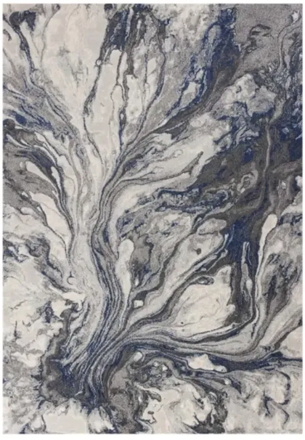 KAS Rugs Illusions Gray Watercolors 5'x8' Area Rug