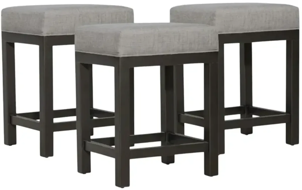 Liberty Furniture Tanners Creek 3-Piece Gray/Graystone Upholstered Console Stool Set