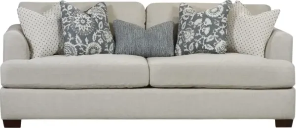 Fusion Furniture Luxe Living Prelude Feather Light Beige Loveseat
