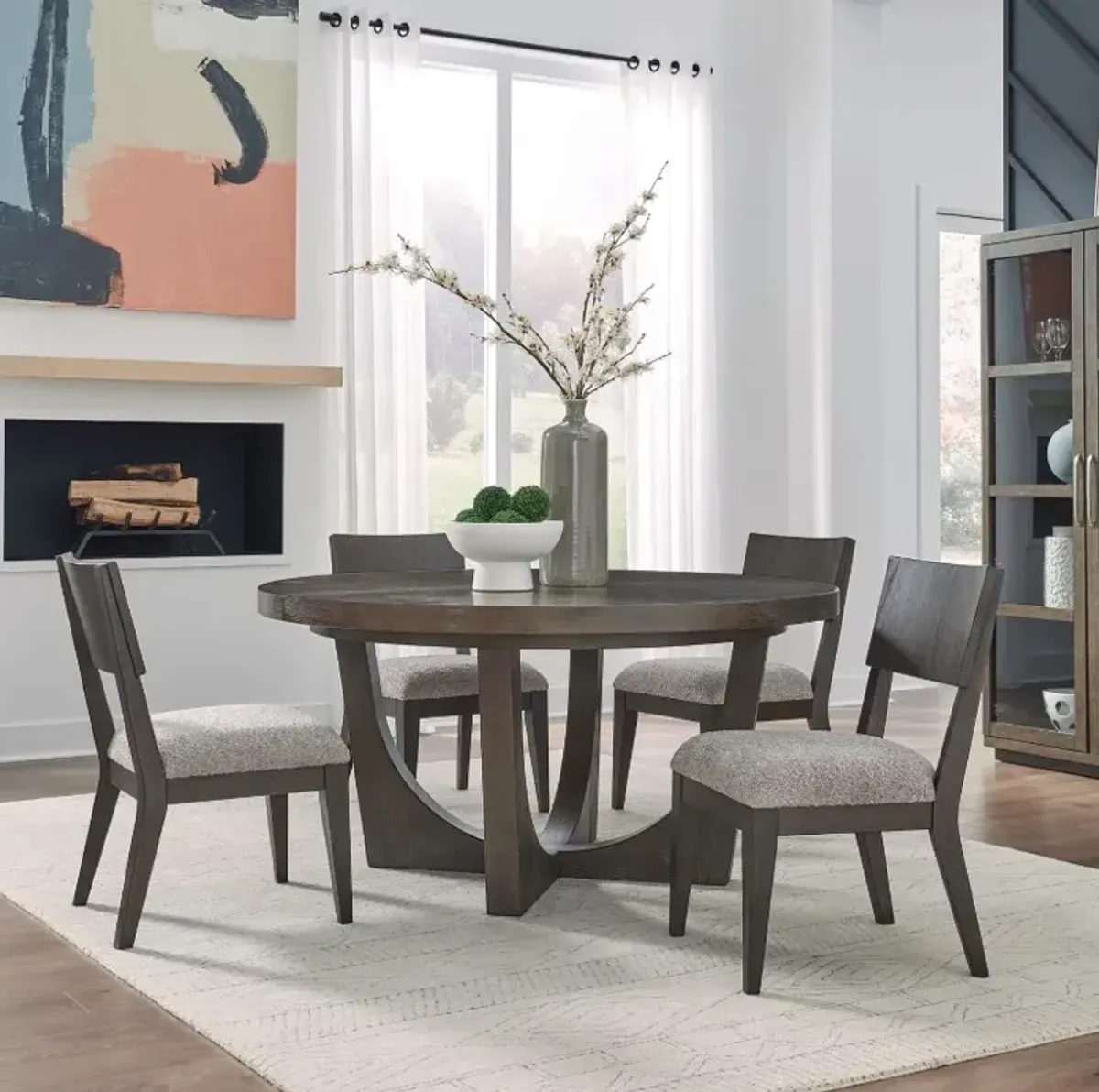Liberty Furniture Industries Cascade Falls 5-Piece Gray Mist/Satin Espresso Dining Set