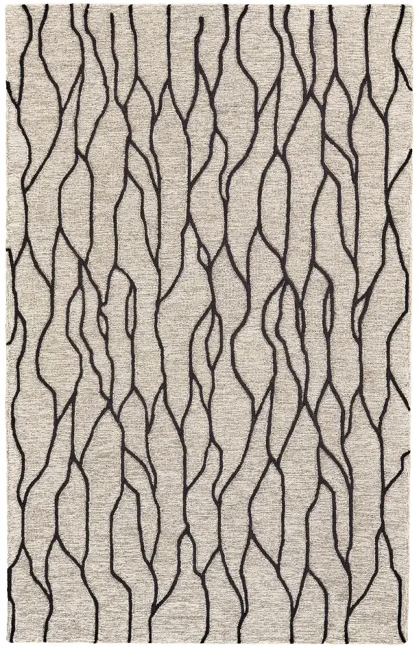 Feizy Enzo Black/Taupe 5' x 8' Rug