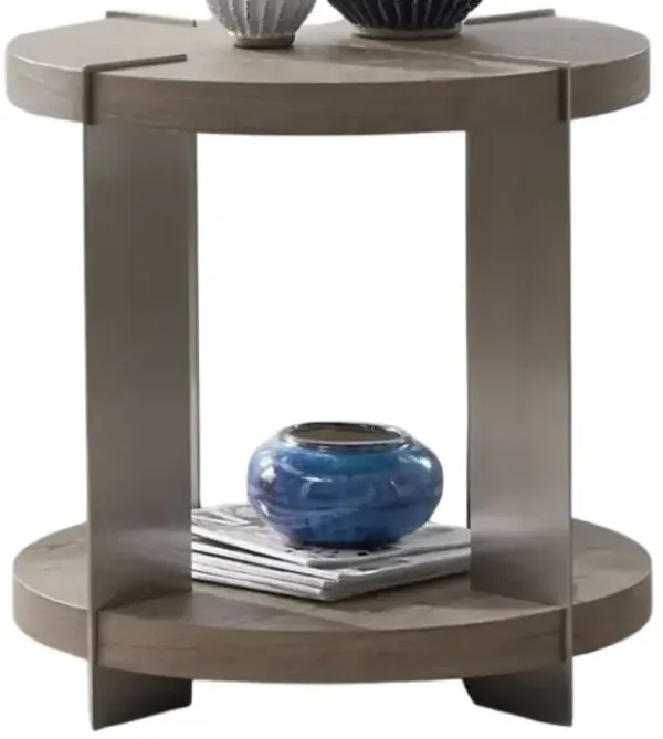 Liberty Furniture Harlow Sandstone/Satin Nickel Round End Table