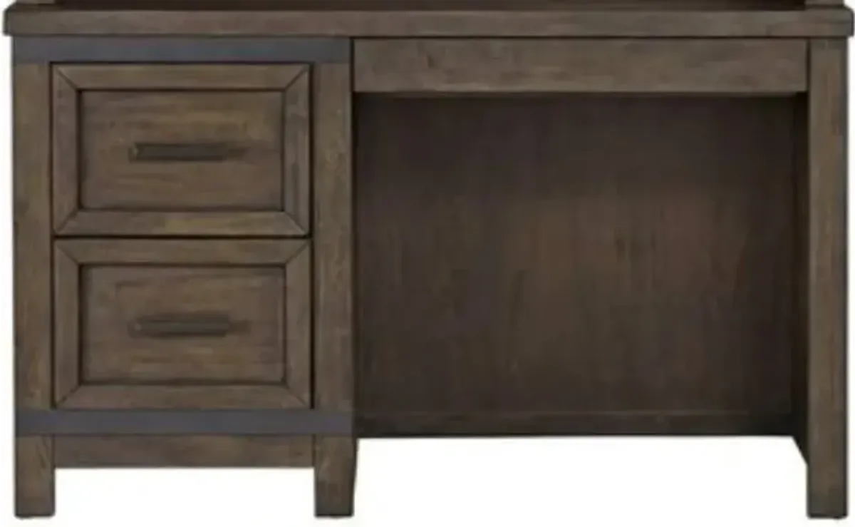 Liberty Furniture Thornwood Hills Rock Beaten Brown with Saw Cuts Student Desk