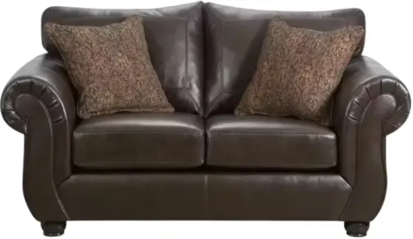 A & W Custom Furniture Davenport Walnut Loveseat