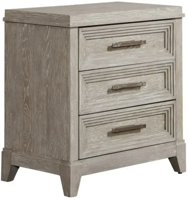 Liberty Furniture Belmar Silver Champagne/Washed Taupe Nightstand