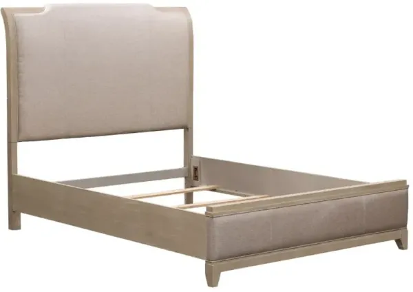 Liberty Furniture Belmar Silver Champagne/Washed Taupe Queen Upholstered Bed