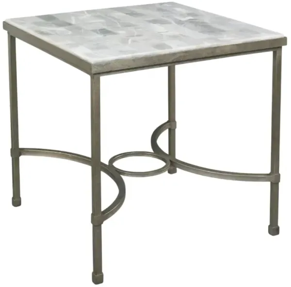 CTH Sherrill Occasional® Eclipse Gray End Table with Platinum Leaf Base