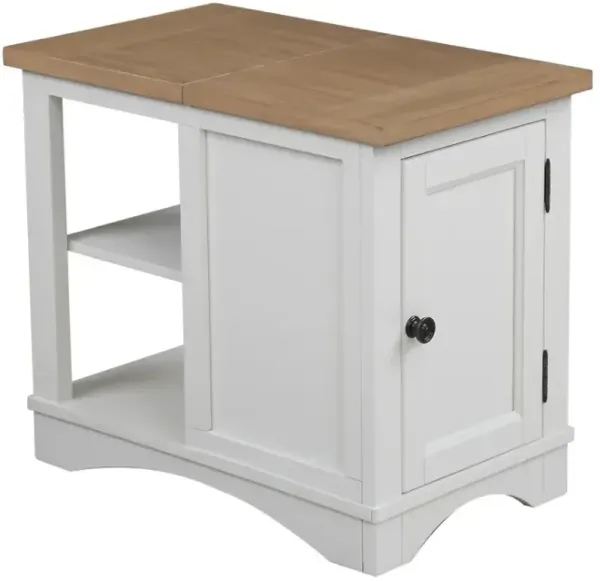 Parker House Americana Modern Cotton Chairside Table with Oak Top