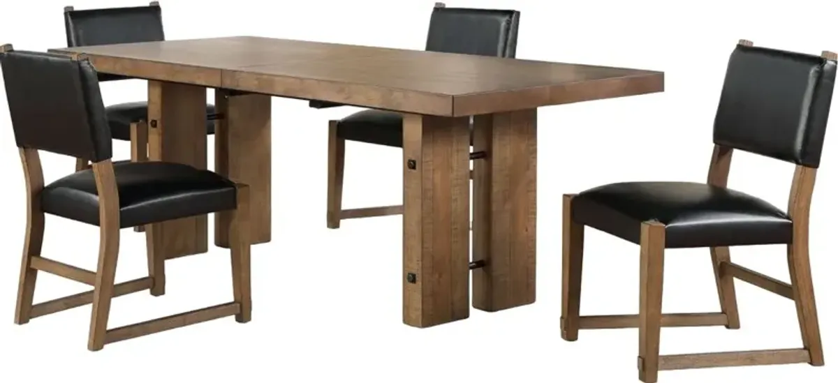 Steve Silver Co. Atmore 5-Piece Dark Driftwood Dining Set