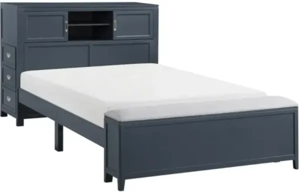 Homelegance® Sloane Navy Blue Full Bookcase Platform Bed