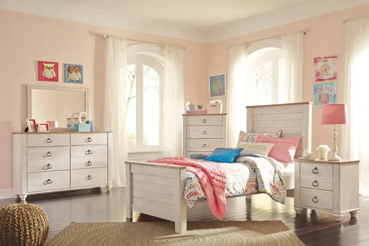 Signature Design by Ashley® Willowton Whitewash Youth Twin Panel Bed