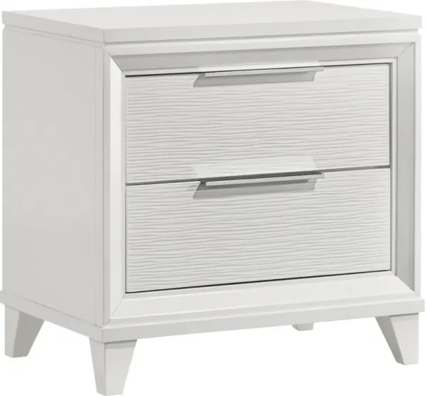 Crown Mark Cressida White Nightstand