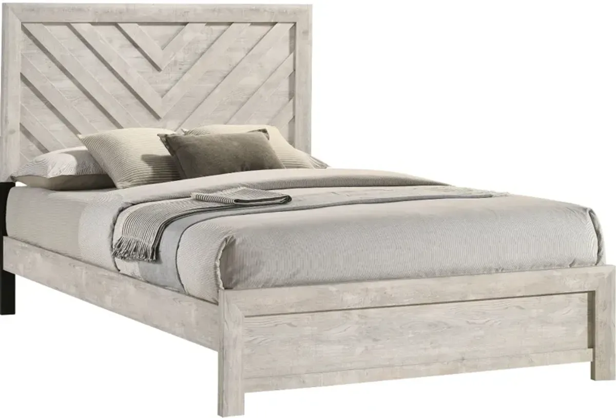 Crown Mark Valor White Queen Panel Bed