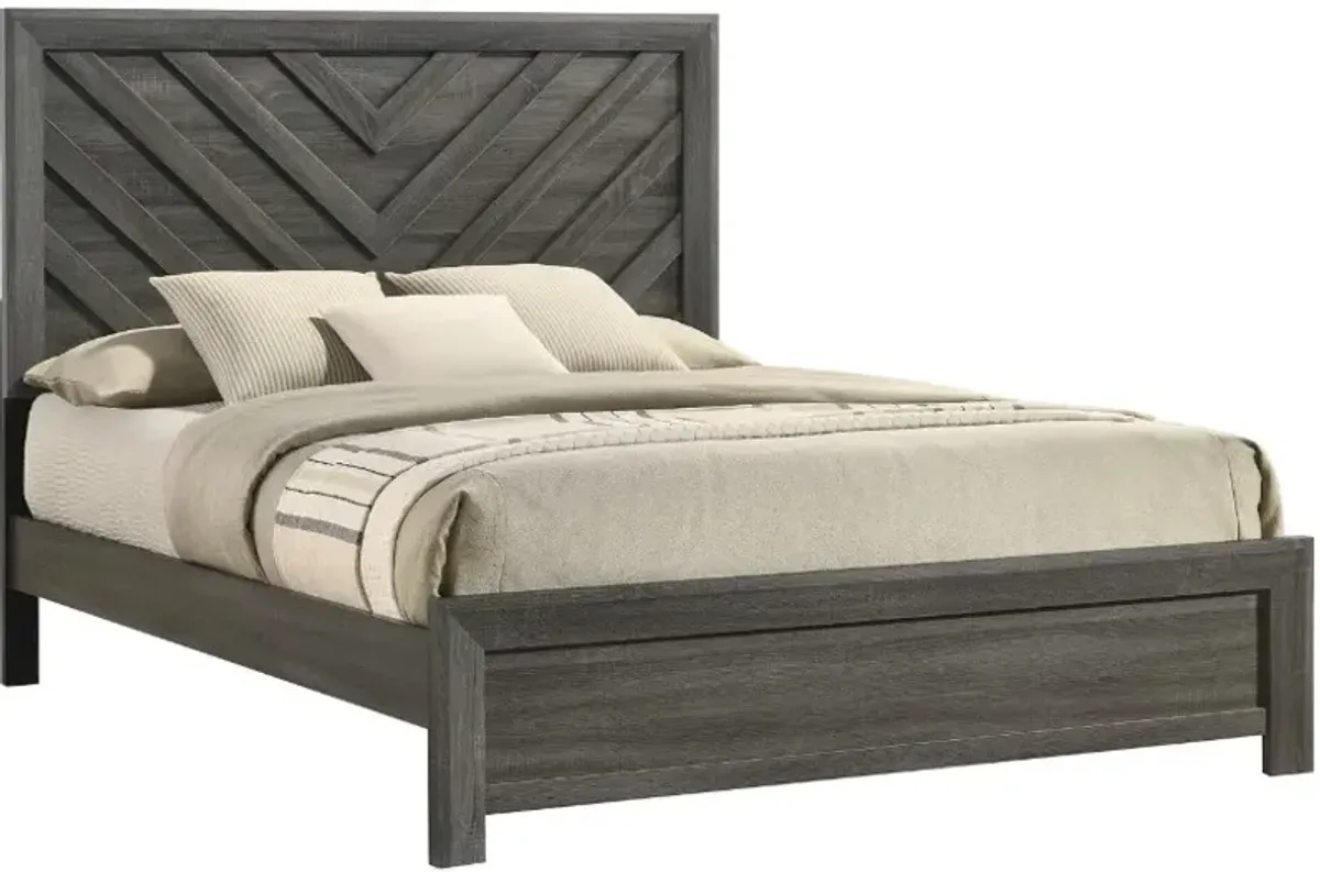 Crown Mark Valor Gray King Panel Bed