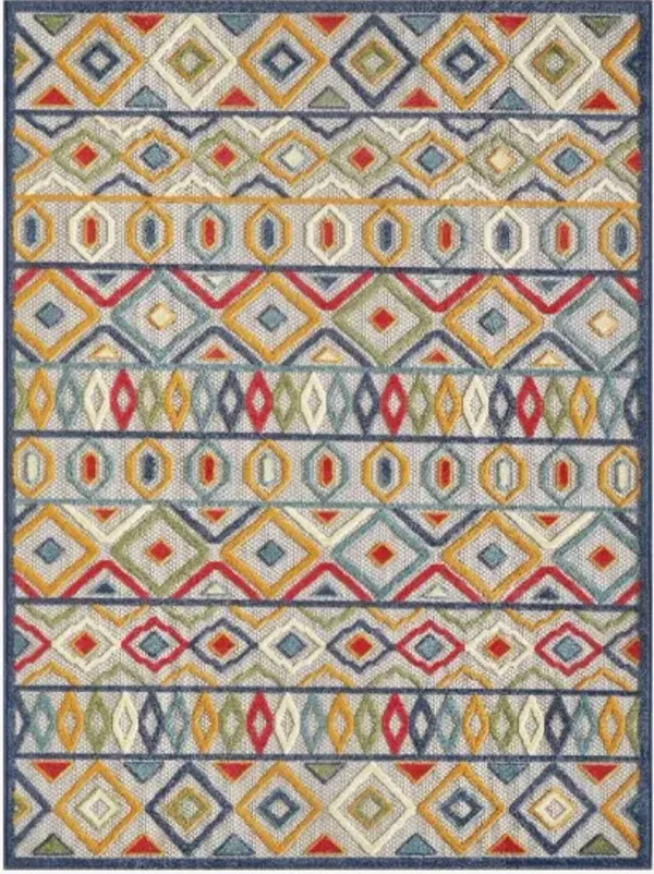 KAS Rugs Calla Ivory/Multi Aztec 5'x7' Area Rug