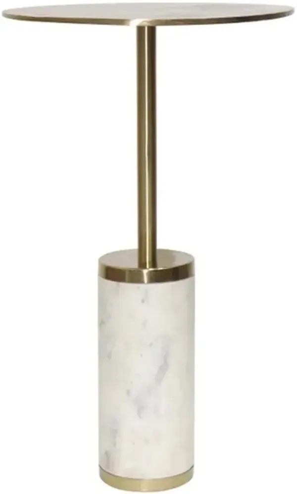 Crestview Collection Casio White/Gold Martini Table