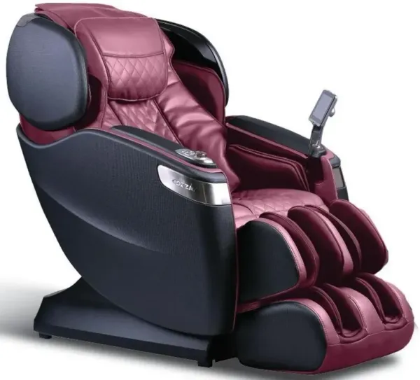 Cozzia® Qi SE Burgundy and Pearl Black Massage Chair