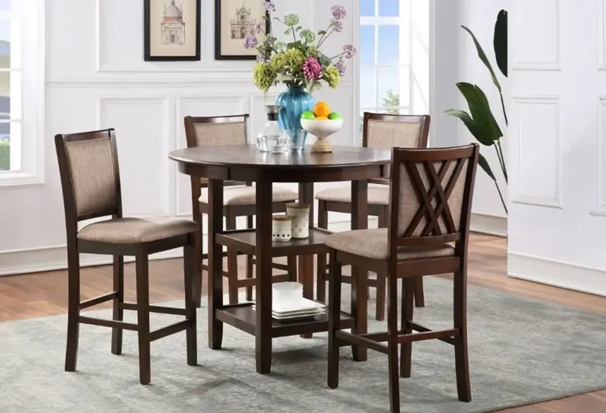 New Classic® Home Furnishings Amy 5-Piece Cherry Counter Height Dining Set