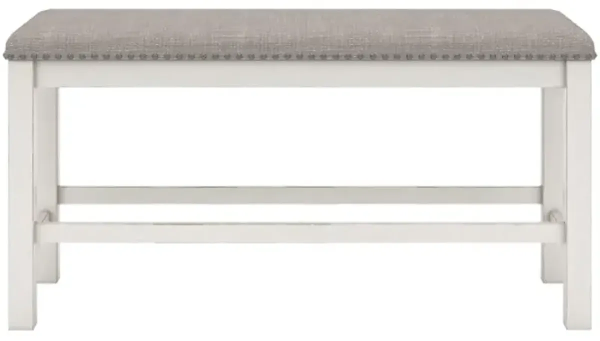 Signature Design by Ashley® Robbinsdale Antique White/Gray Upholstered Counter Bench
