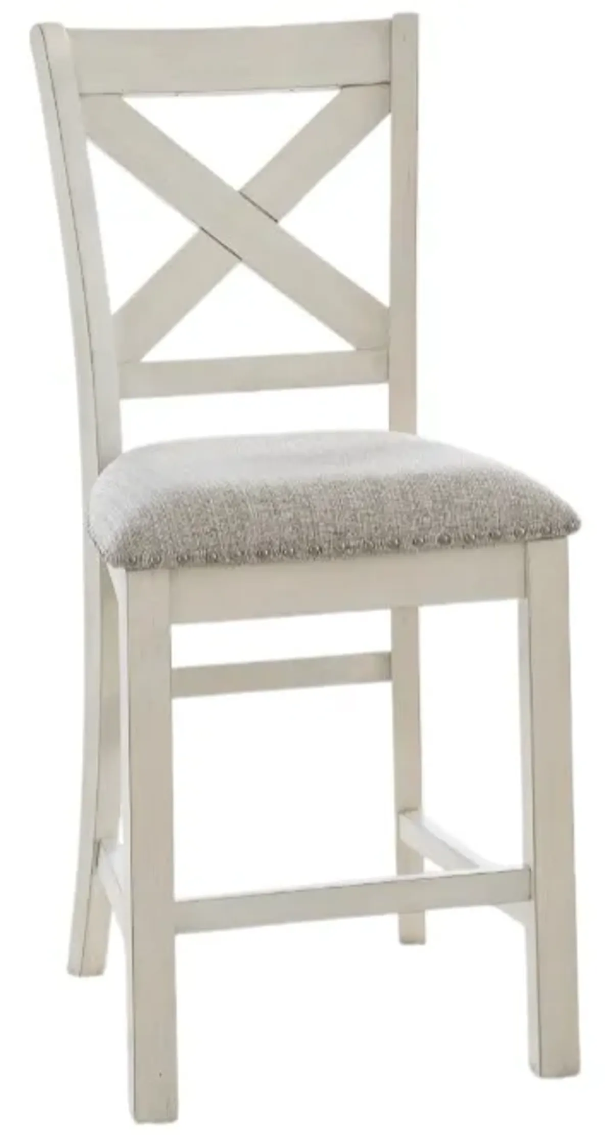 Signature Design by Ashley® Robbinsdale Antique White Upholstered Bar Stool