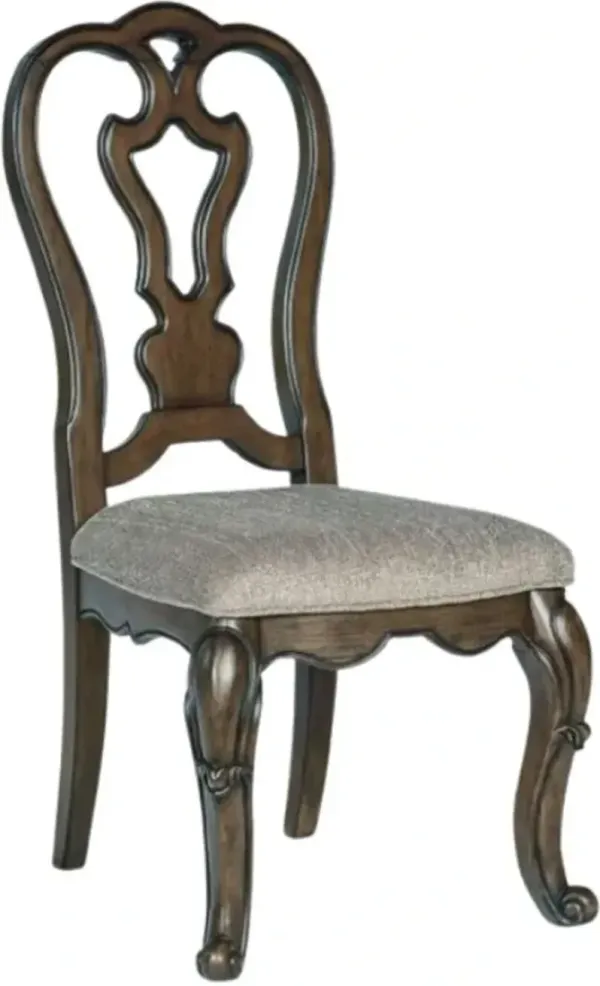 Signature Design by Ashley® Maylee Dark Brown/Gray Upholstered Dining Side Chair