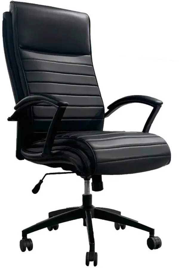 Parker House® Smooth Black Leather Desk Chair