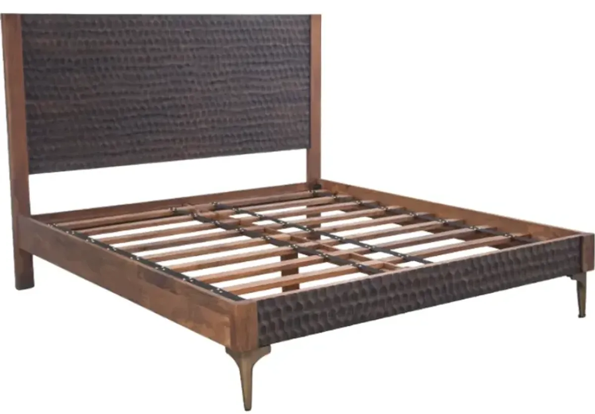 Home Trends & Design Santa Cruz Antique Bronze/Brown King Panel Bed
