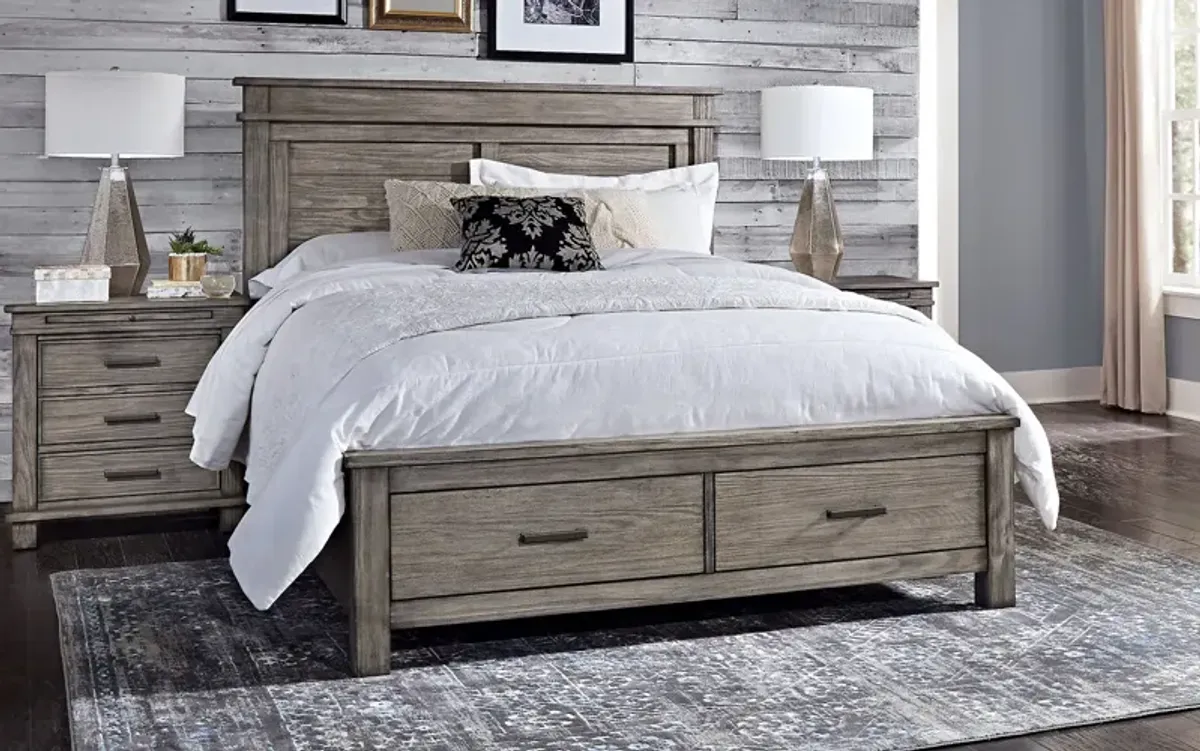 A-America® Glacier Point Graystone King Storage Panel Bed