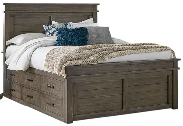 A-America® Glacier Point Graystone Eastern King Captain Panel Bed