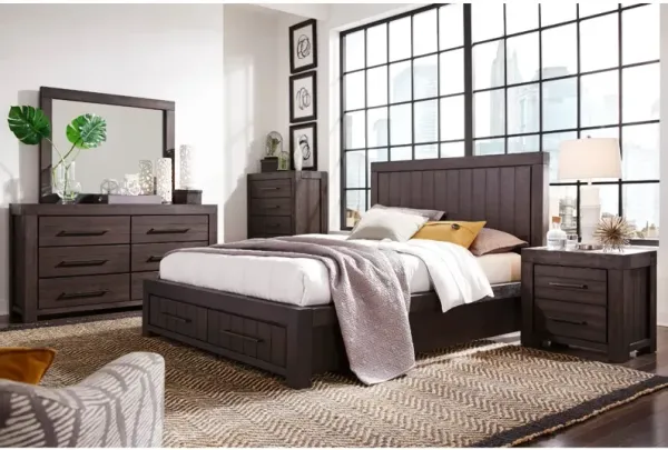 Modus Furniture Heath 3-Piece Basalt Gray King Storage Bedroom Set