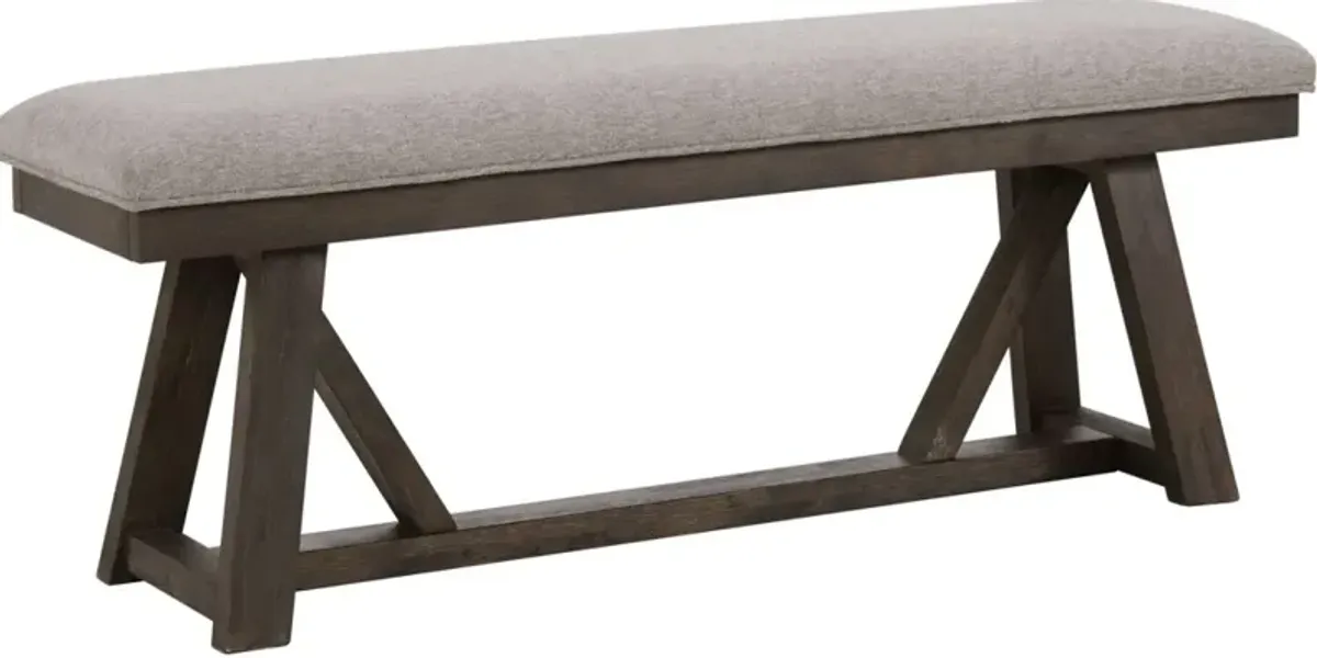 Intercon Hearst Reclaimed Chevron Upholstered Backless Bench