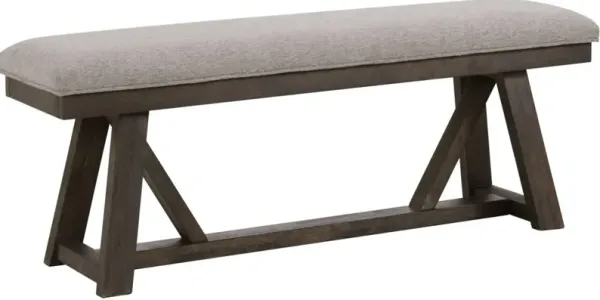 Intercon Hearst Reclaimed Chevron Upholstered Backless Bench