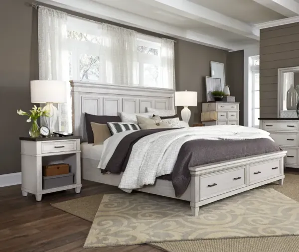 aspenhome® Caraway 3-Piece Aged Ivory King Storage Bedroom Set
