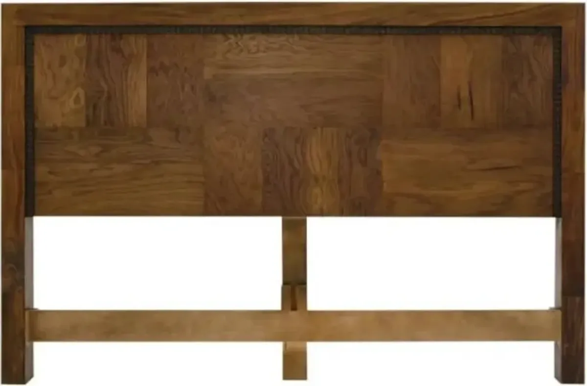 International Furniture Direct Walnut Reddish Brown Queen Panel Bed