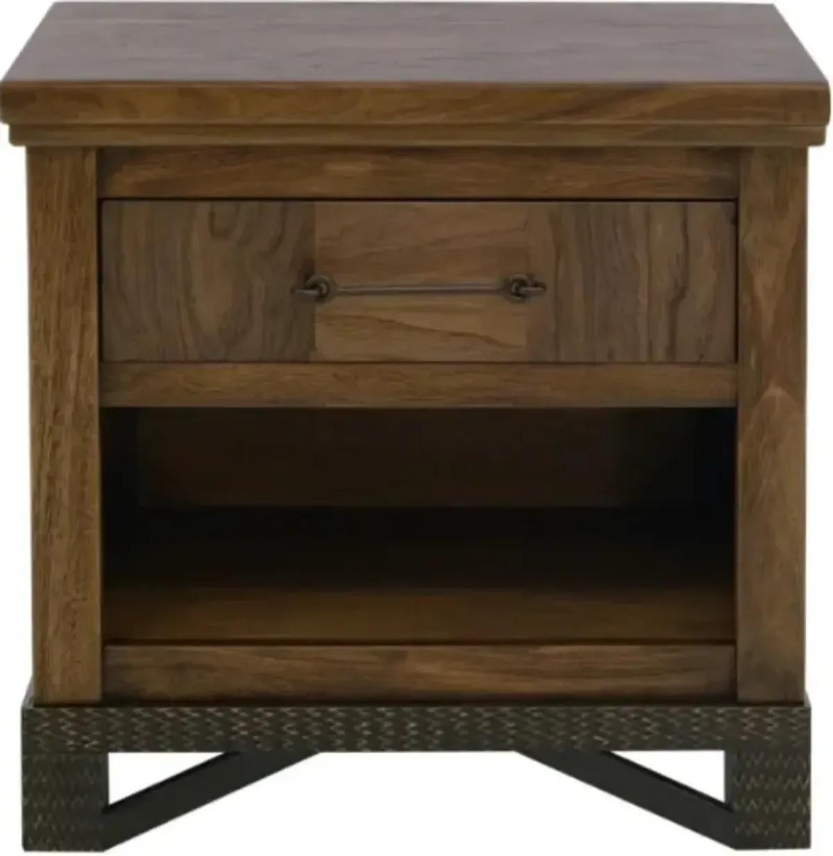 International Furniture Direct Walnut Reddish Brown Nightstand
