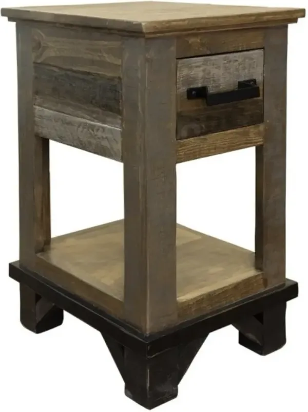 International Furniture Direct Loft Brown Grayish Brown Chair Side Table