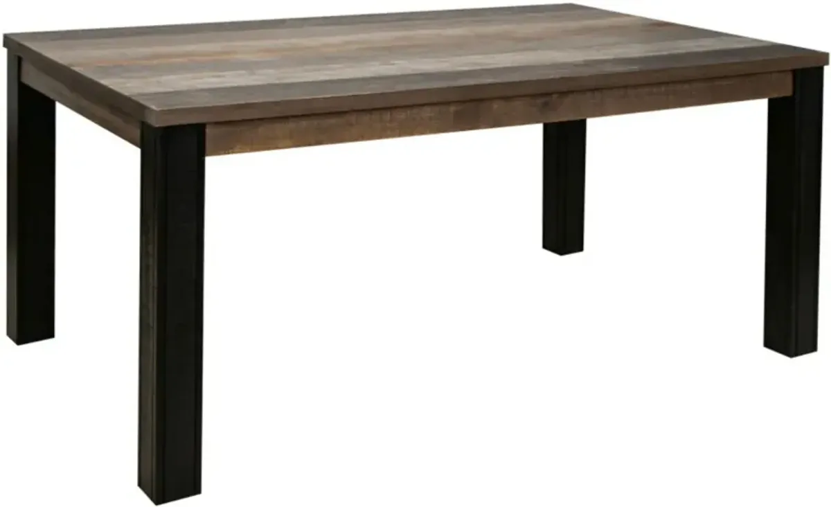 International Furniture Direct Loft Brown Gray Dining Table with Black Frame