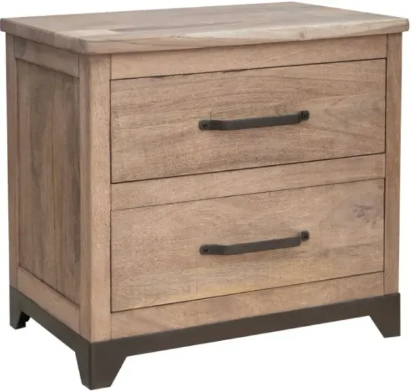 International Furniture Direct Natural Parota Brown Nightstand