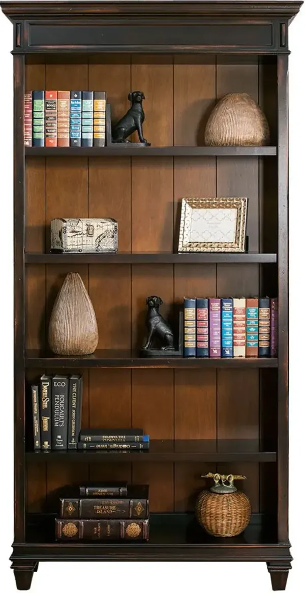 Martin Furniture Hartford Two Toned Rubbed Open Bookcase