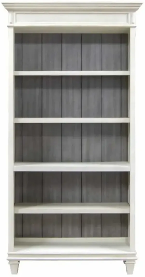 Martin Furniture Hartford Grey/Linen White Open Bookcase